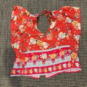 O'Neill Red Floral Blouse